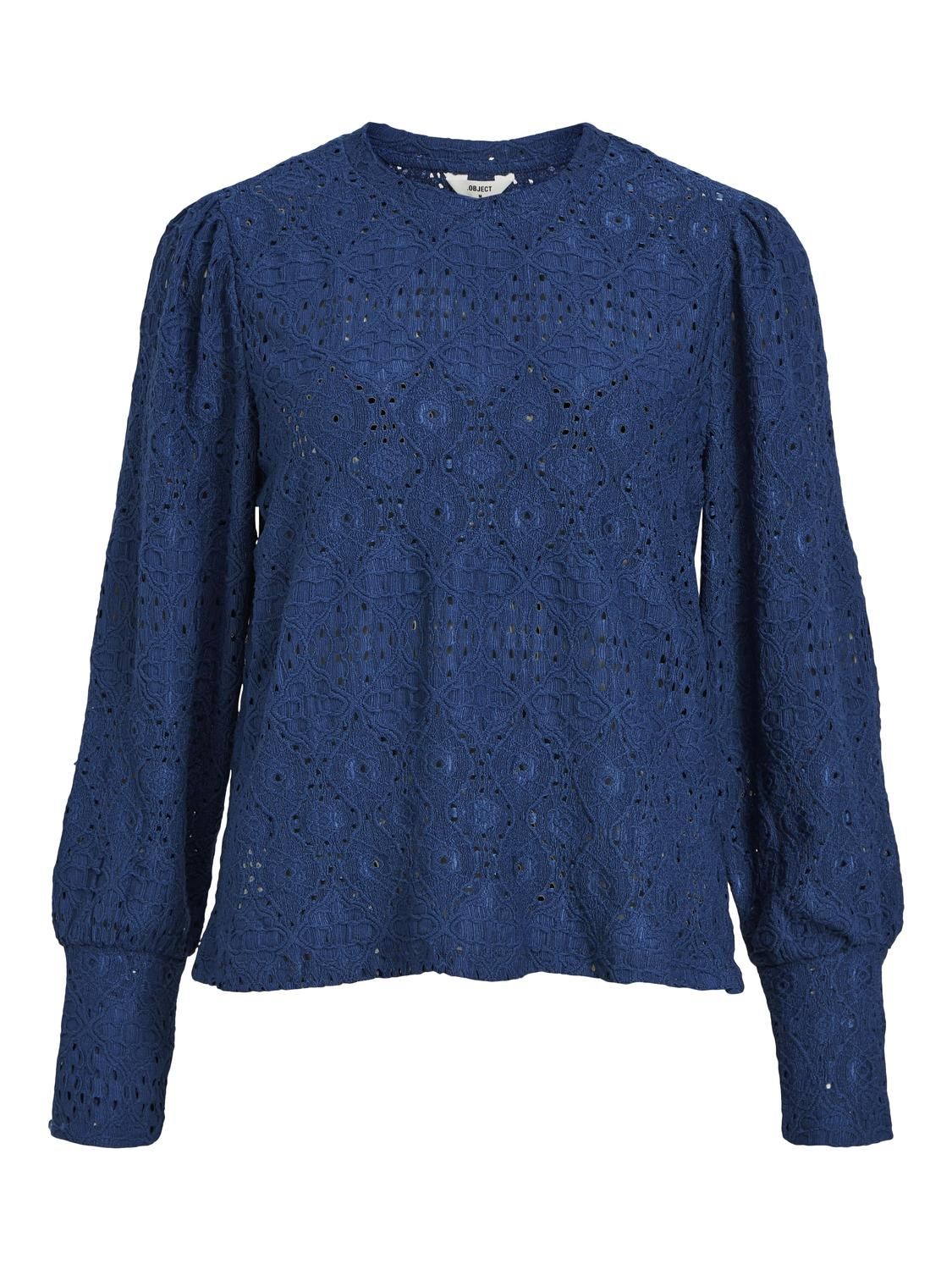 OBJFEODORA L/S TOP NOOS Estate Blue