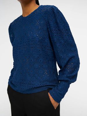 OBJFEODORA L/S TOP NOOS Estate Blue