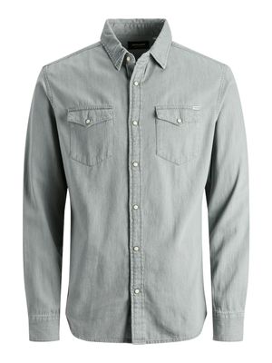 JJESHERIDAN SHIRT L/S NOOS Light Grey Denim/Sli