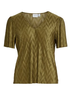 VIPLIRA V-NECK S/S TOP/R Gothic Olive