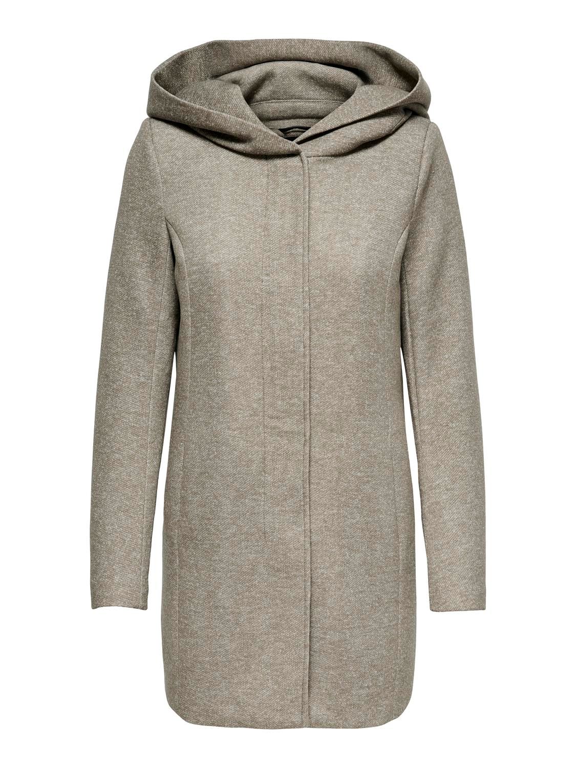 ONLSEDONA LIGHT COAT OTW NOOS Walnut-MELANGE w. PUMICE STONE