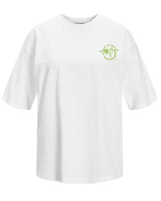 JXMILLOW LOOSE SS TEE JRS FT24 Bright White-SPAGHETTI-GREEN