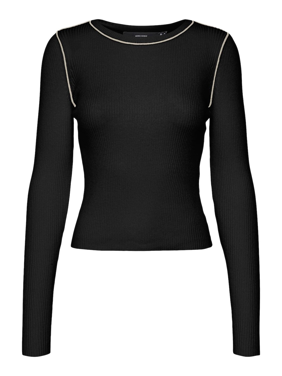 VMKARA LS O-NECK PULLOVER GA BOO Black-W. BIRCH CONTRAST