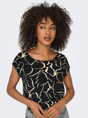ONLVIC S/S AOP TOP NOOS PTM Black/Rebel graphic
