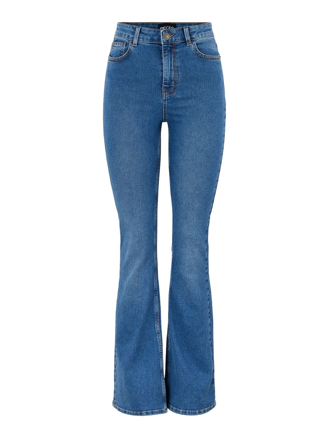 PCPEGGY FLARED HW JEANS MB NOOS BC Medium Blue Denim