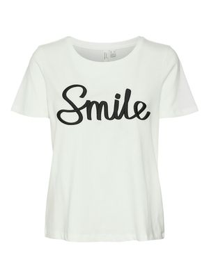VMOPANI O-NECK T-SHIRT JRS BTQ GA Snow White-Smile