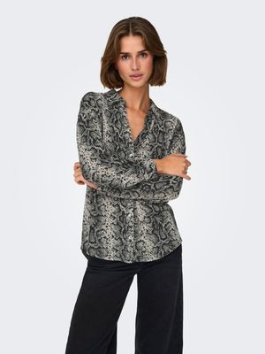JDYZOEY L/S V NECK BUTTON SHIRT JRS ATK Chateau Gray/SNAKE A