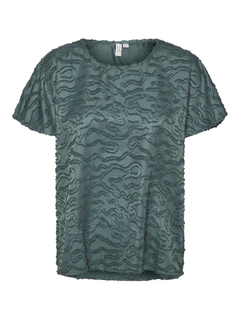 VMOROSE C/S O-NECK TOP WVN BTQ Balsam Green