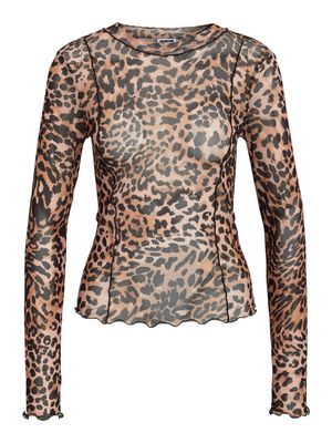 NMELIF L/S O-NECK TOP VIP LX Natural/LEO