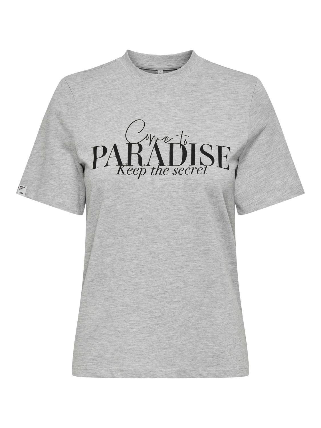 ONLBELLA LIFE S/S SIMPLE TOP BOX JRS Light Grey Melange-Paradise n