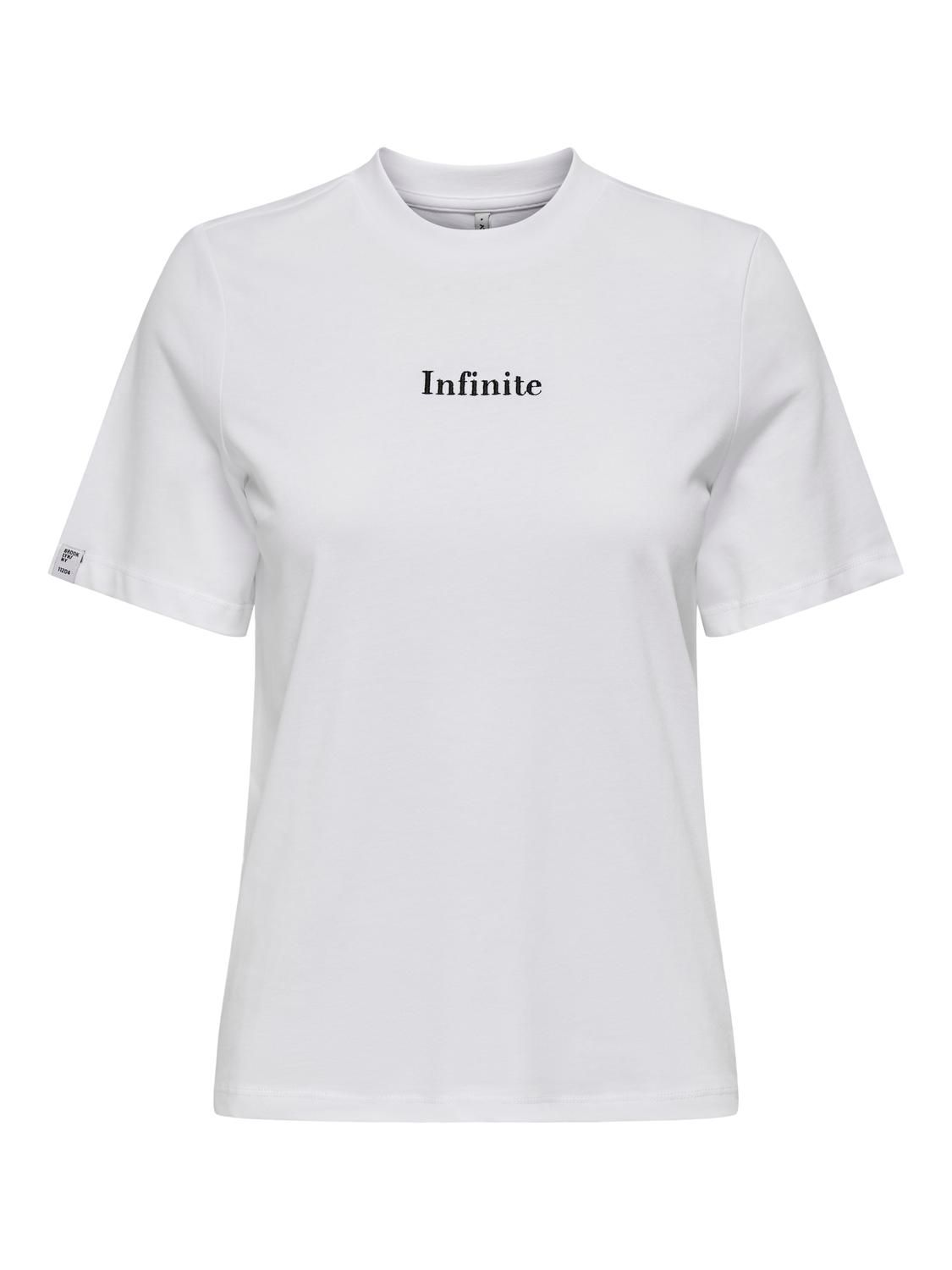 ONLBELLA LIFE S/S SIMPLE TOP BOX JRS Bright White-Infinite n label