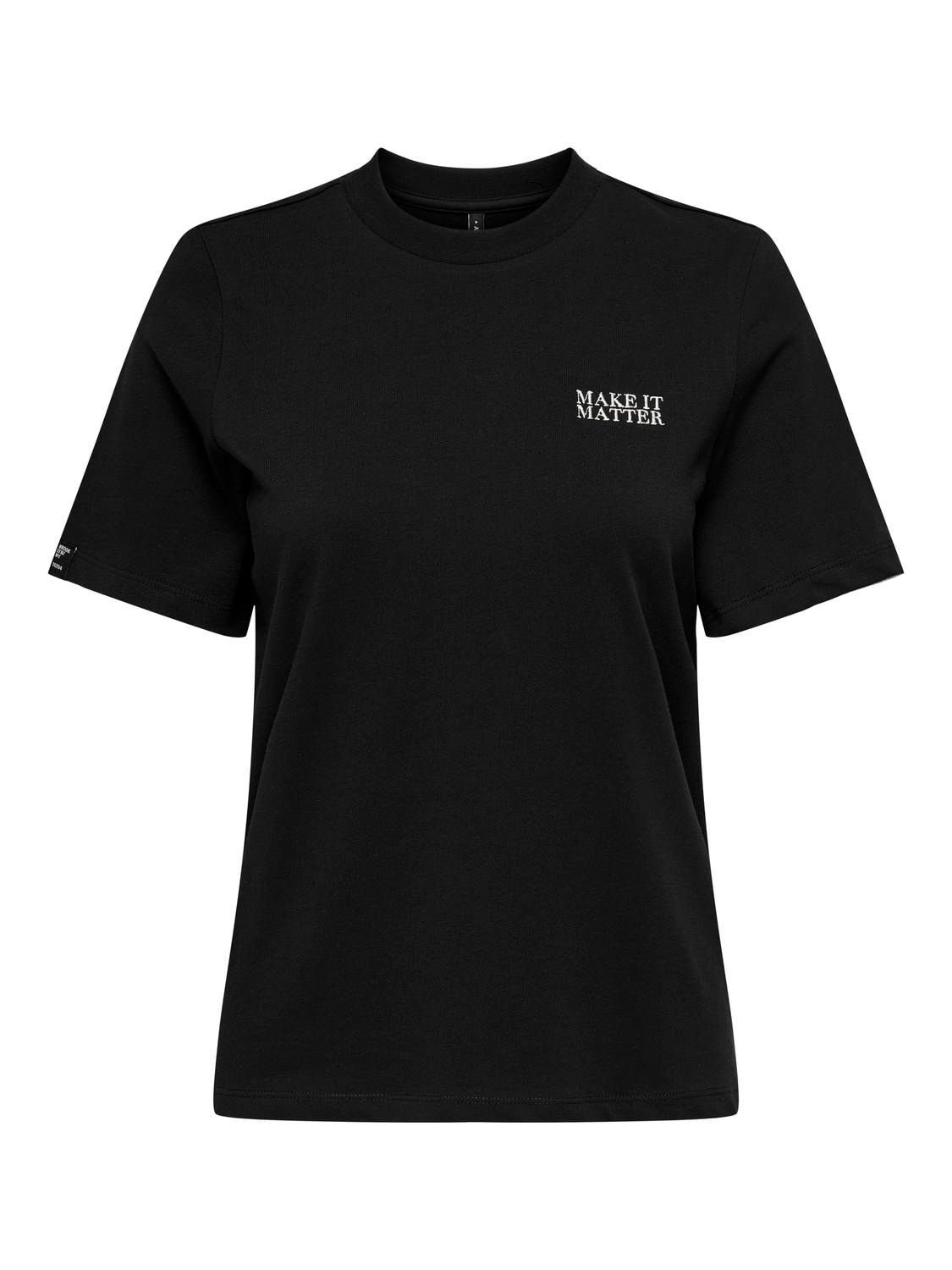 ONLBELLA LIFE S/S SIMPLE TOP BOX JRS Black-Significant n labels