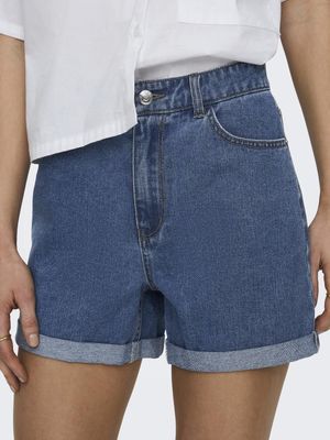ONLVEGA HW MOM DNM SHORTS NOOS Medium Blue Denim