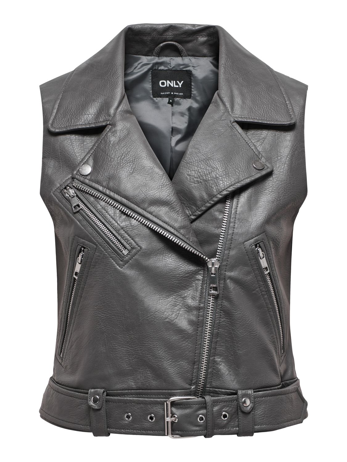 ONLVERA FAUX LEATHER WAISTCOAT OTW NOOS Thunderstorm
