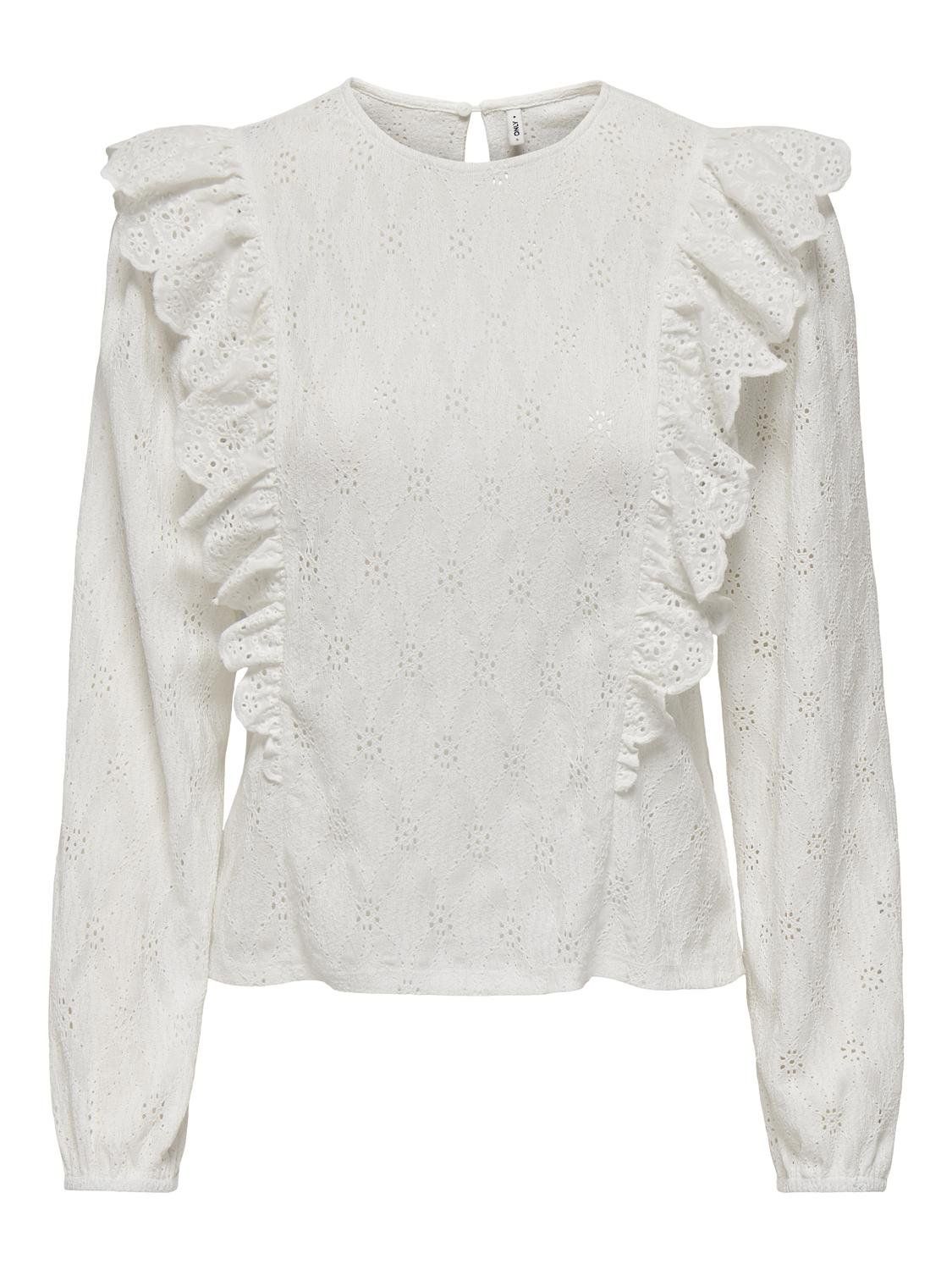 ONLGRACE L/S O-NECK TOP BOX JRS Cloud Dancer