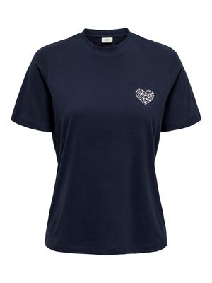 JDYMOLLY S/S PEARL TOP JRS Sky Captain-CD HEART CHEST PEA