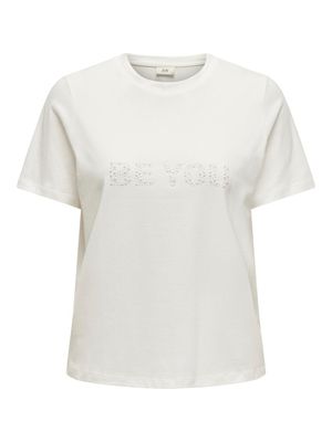 JDYMOLLY S/S PEARL TOP JRS Cloud Dancer-DTM BE YOU PEARL