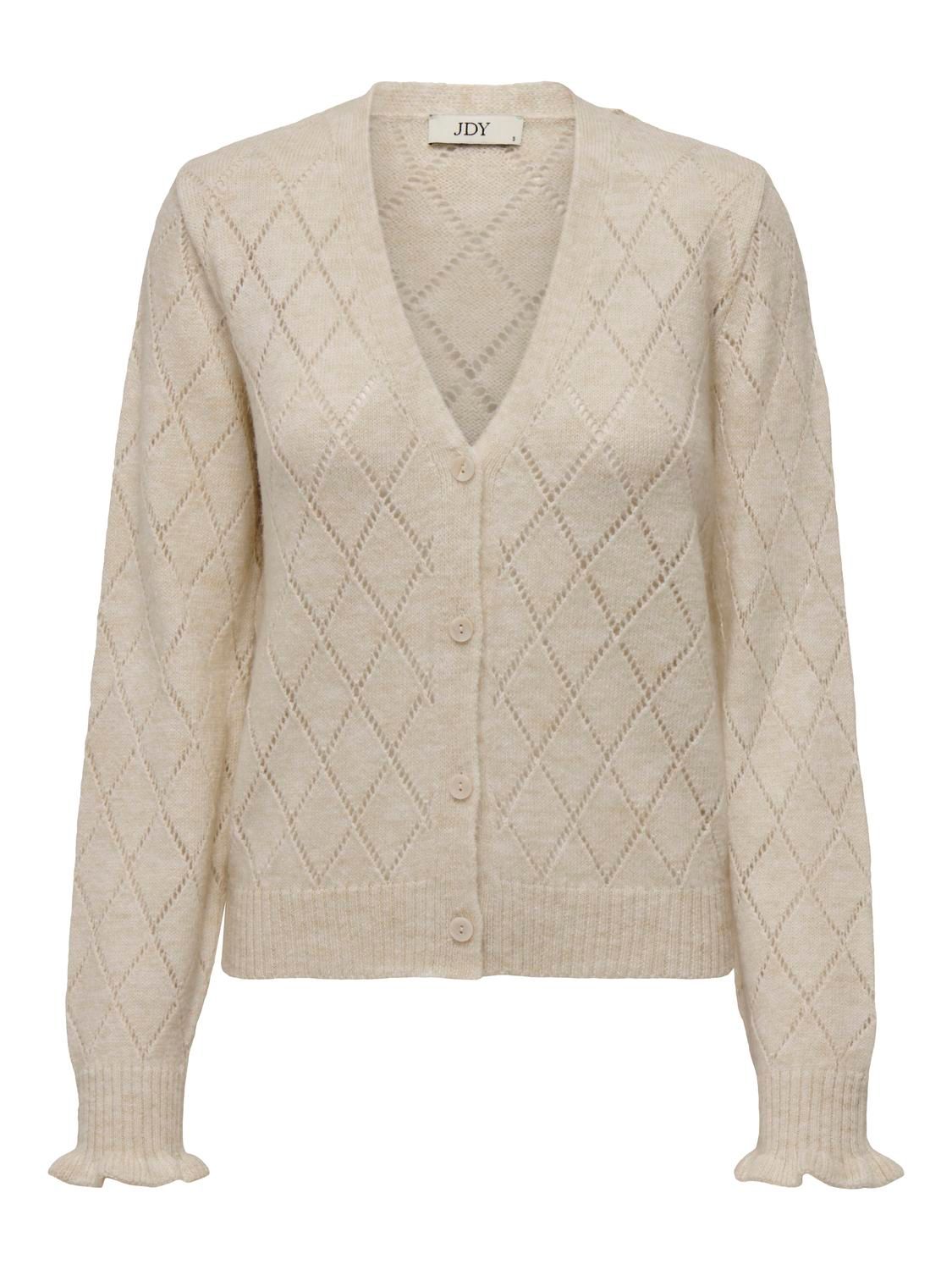 JDYLETTY L/S V-NECK STRUC CARDI KNT NOOS Whitecap Gray