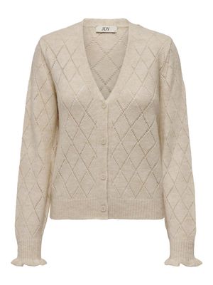 JDYLETTY L/S V-NECK STRUC CARDI KNT NOOS Whitecap Gray