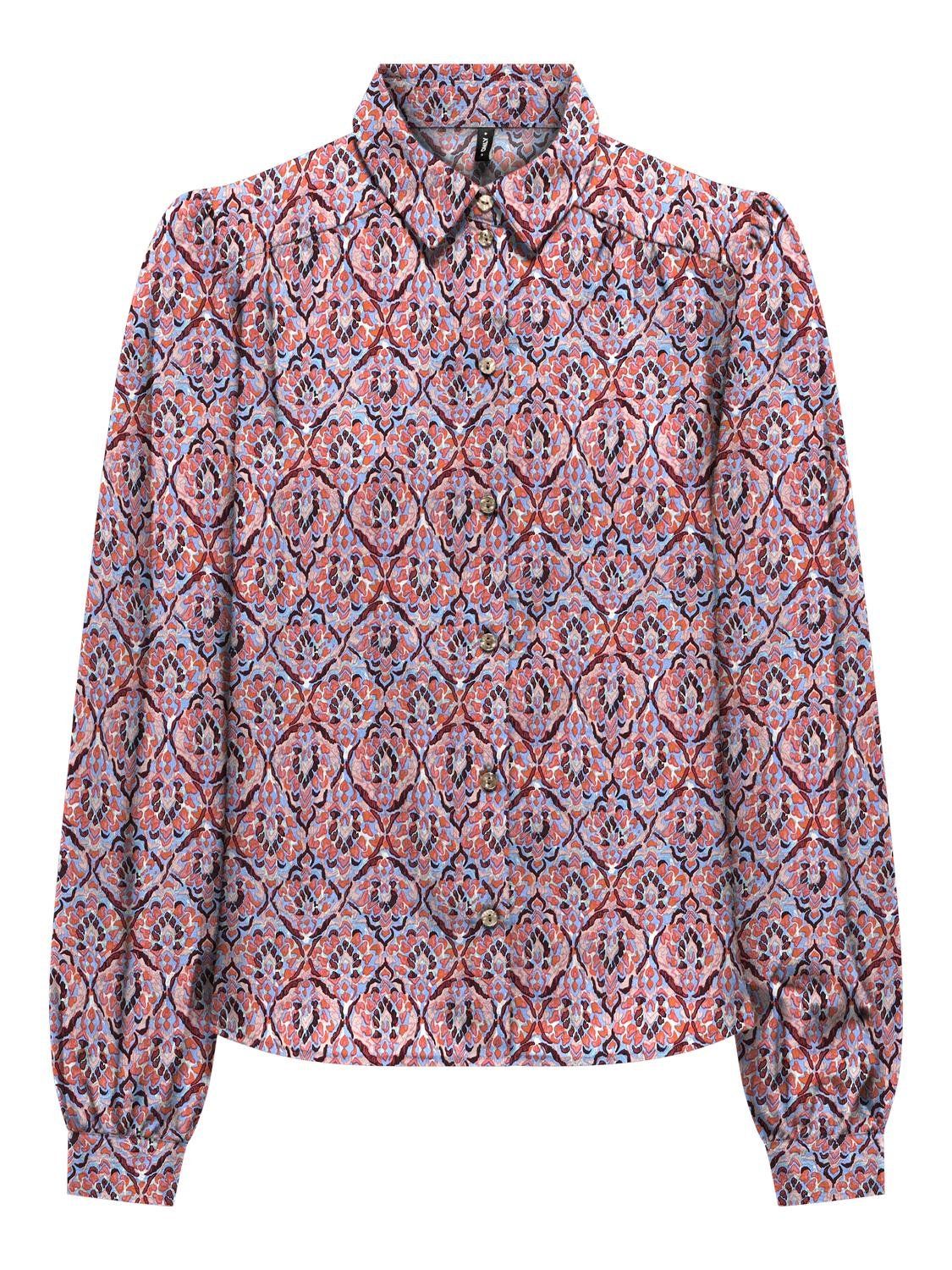 ONLNOVA LIFE VIS L/S EMMA SHIRT AOP Red Orange/591 Soul