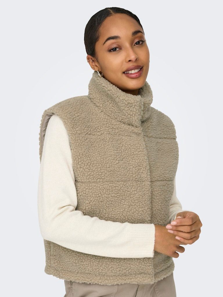 ONLSANDRA TEDDY WAISTCOAT LIFE CC OTW Humus