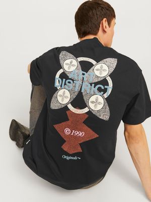 JORNOHO BACK GRAPHIC TEE SS CREW NECK LN Black