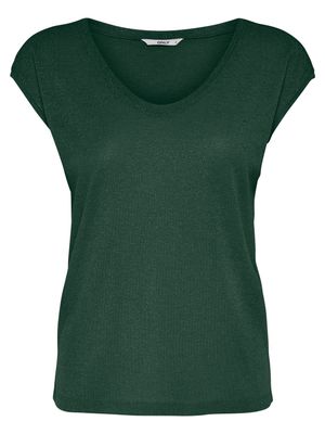 ONLSILVERY S/S V NECK LUREX TOP JRS NOOS Sycamore