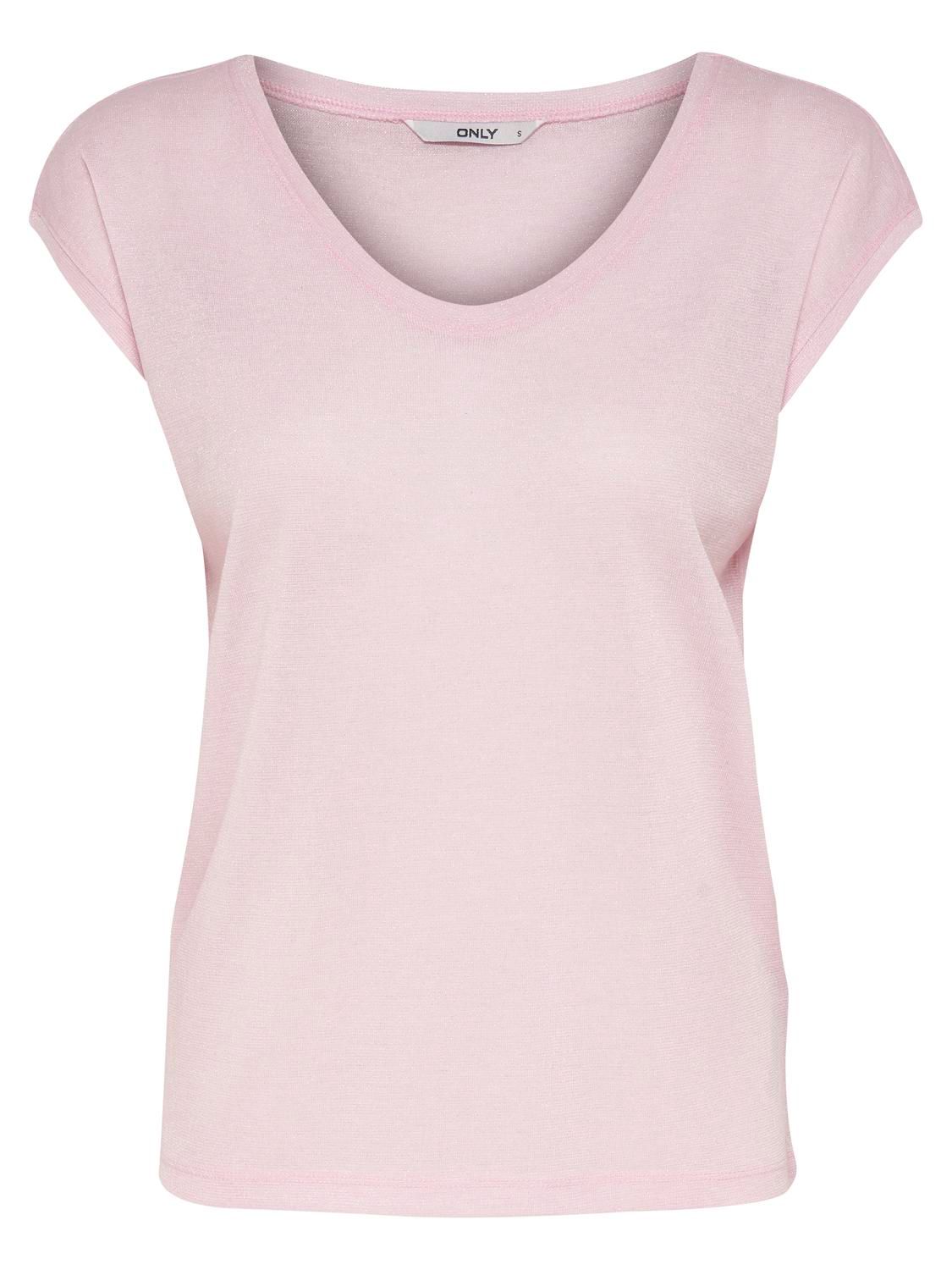 ONLSILVERY S/S V NECK LUREX TOP JRS NOOS Ballad Blue/COMB C