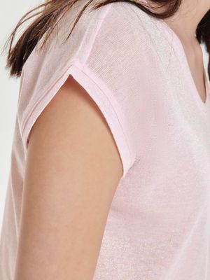 ONLSILVERY S/S V NECK LUREX TOP JRS NOOS Ballad Blue/COMB C