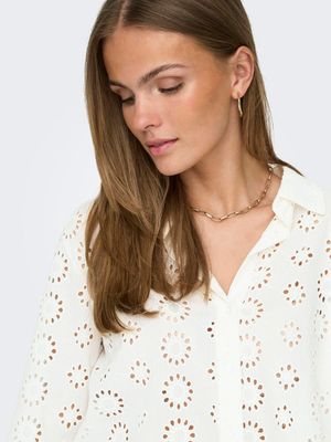 JDYTALLIE 3/4 LONG SHIRT WVN NOOS Cloud Dancer-2024 BRODERIE ANG