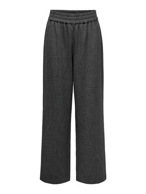 ONLELISE MW WIDE PULL-UP PANT TLR Dark Grey Melange