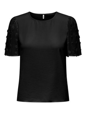 ONLEMERY LIFE S/S O-NECK MIX TOP JRS Black