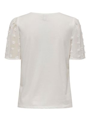 ONLEMERY LIFE S/S O-NECK MIX TOP JRS Cloud Dancer