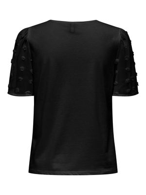 ONLEMERY LIFE S/S O-NECK MIX TOP JRS Black
