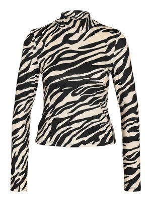 NMDESTINY L/S TURTLENECK TOP JRS S* Black-ZEBRA