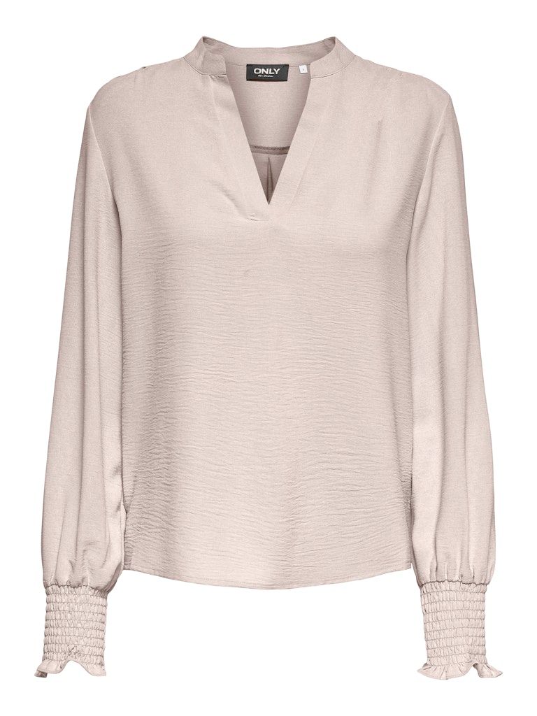 ONLMETTE V-NECK LS SMOCK TOP NOOS WVN Gray Morn