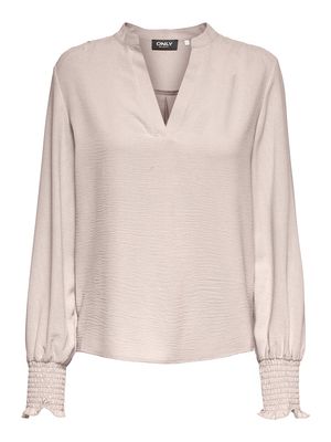 ONLMETTE V-NECK LS SMOCK TOP NOOS WVN Gray Morn