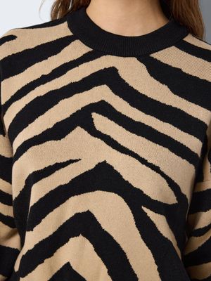 NMCHARLOTT L/S O-NECK KNIT FWD NOOS Black/NOMAD