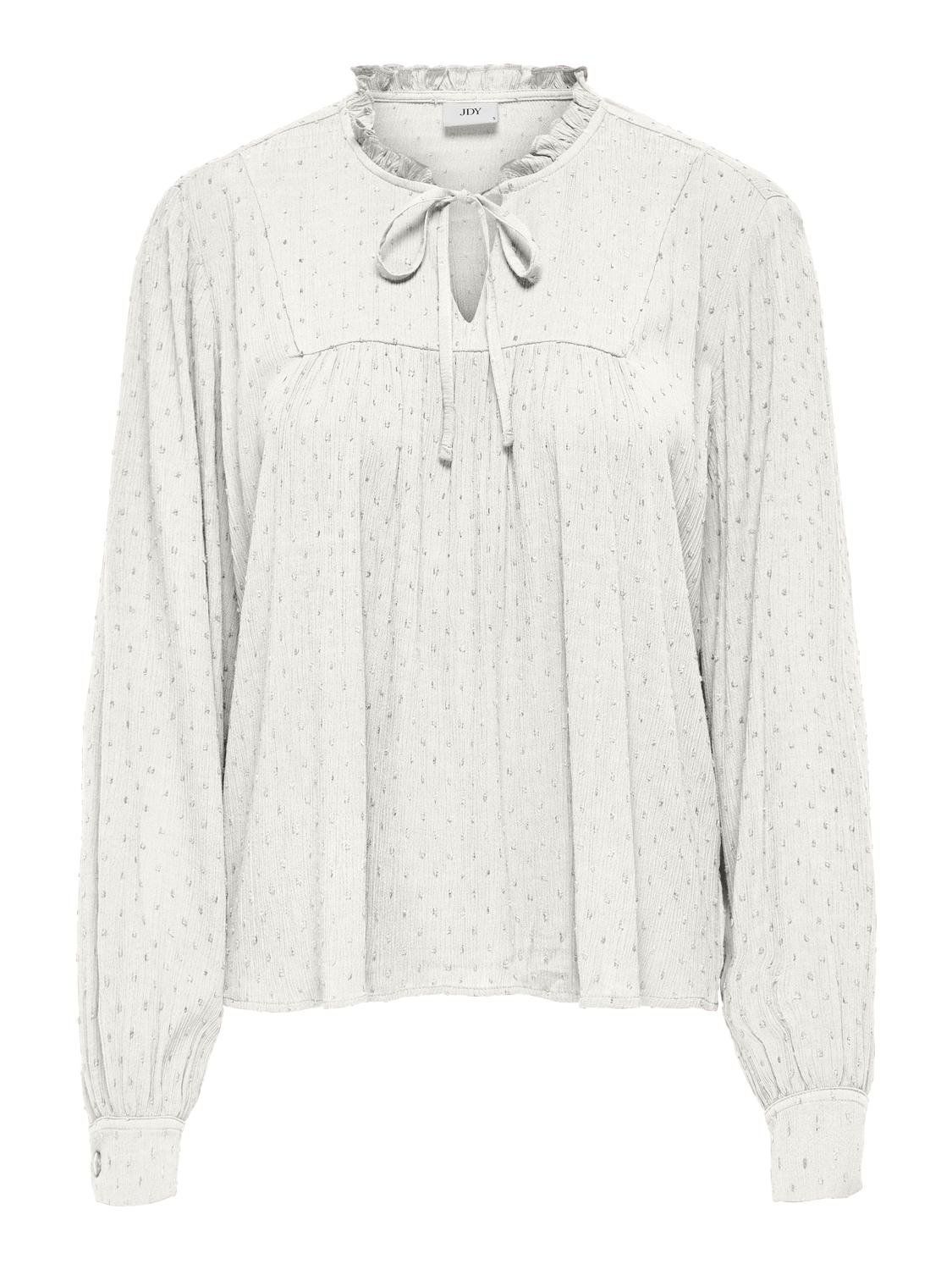 JDYLIMA LIFE L/S TIE DETAIL TOP WVN DIA Cloud Dancer