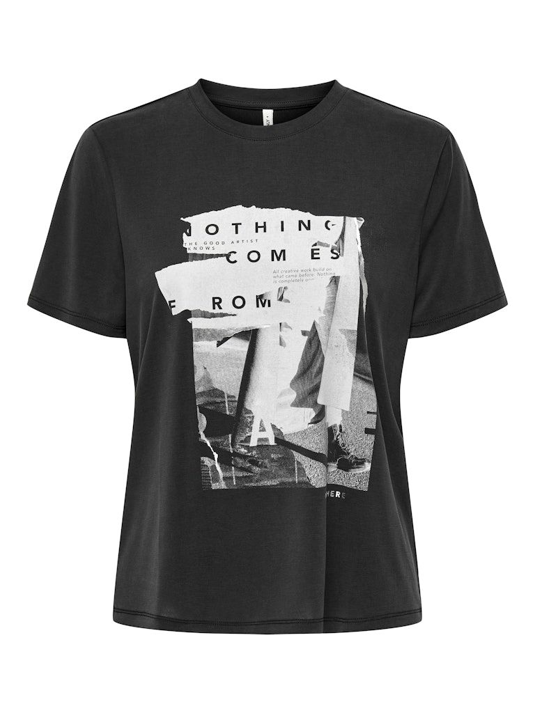 ONLFREE LIFE REG S/S LEAF TOP BOX JRS Black-Nothing