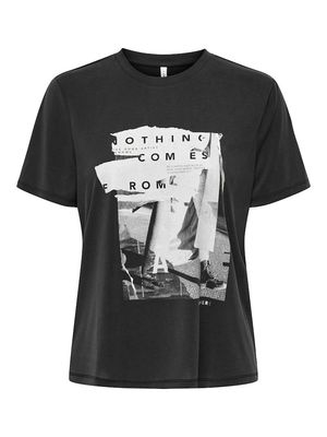 ONLFREE LIFE REG S/S LEAF TOP BOX JRS Black-Nothing