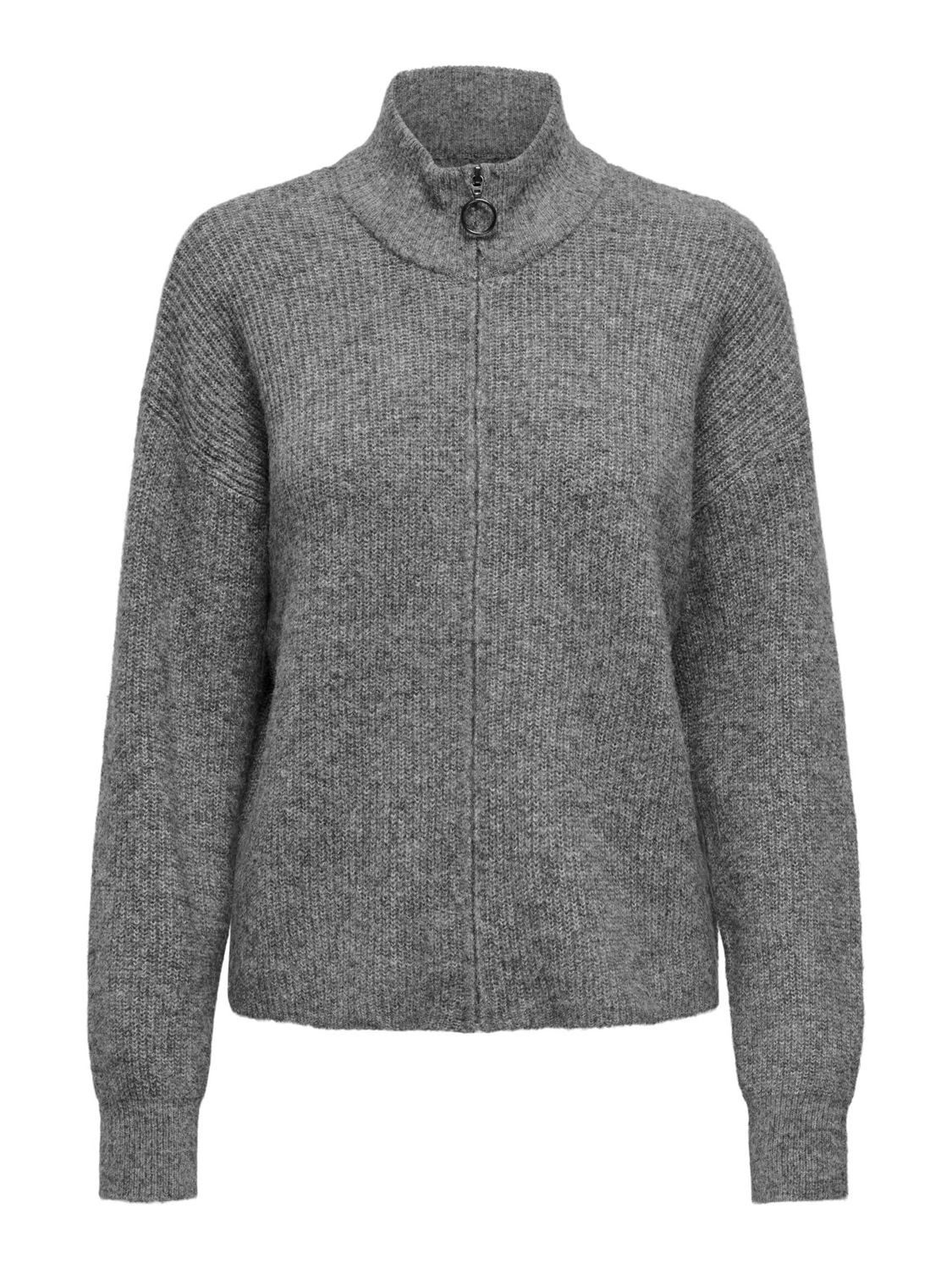 ONLTOKYO L/S ZIP CARDIGAN KNT Dark Grey Melange