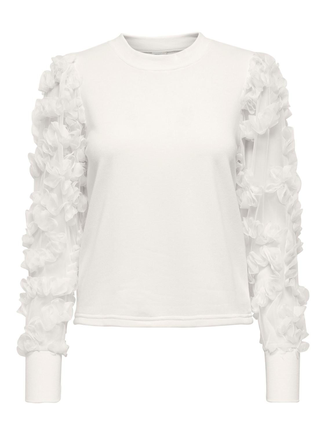 JDYFAIRVIEW L/S SWEAT JRS NOOS White Alyssum