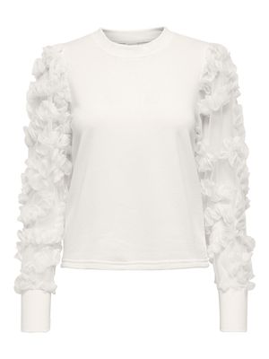 JDYFAIRVIEW L/S SWEAT JRS NOOS White Alyssum