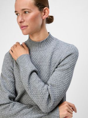 OBJFENYA RE L/S KNIT PULLOVER NOOS Medium Grey Melange