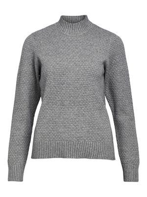 OBJFENYA RE L/S KNIT PULLOVER NOOS Medium Grey Melange