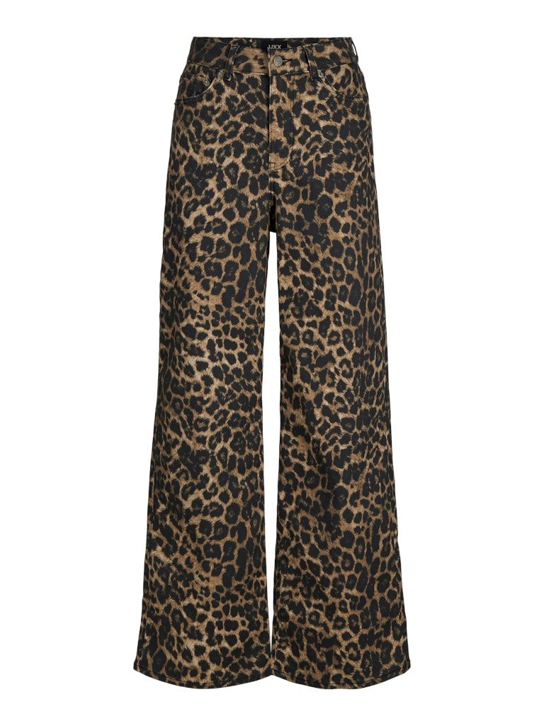 JXSARAH TOKYO LEO WIDE HW PANT LN PNT Cornstalk/LEOPARD