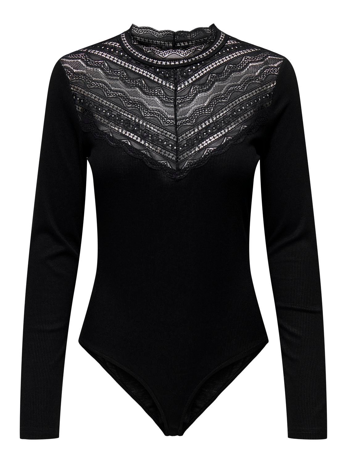 JDYKIRSA L/S LACE BODY JRS Black