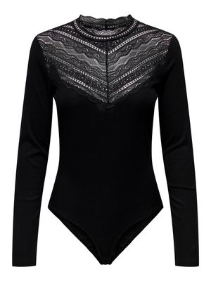 JDYKIRSA L/S LACE BODY JRS Black