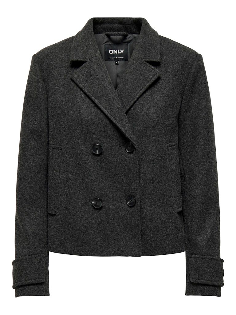 ONLFREJA LIFE SHORT DB JACKET OTW NOOS Dark Grey Melange